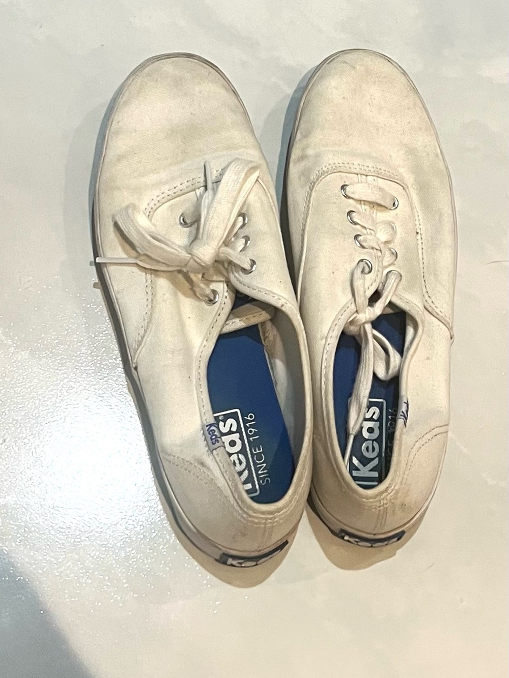 Women’s Size 6.5 White Keds Canvas Lace-Up Sneakers